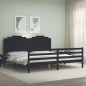 vidaXL Estructura de cama con cabecero madera maciza negro 200x200 cm vidaXL Estructura de cama con cabecero madera maciza negro 200x200 cm