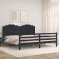 vidaXL Estructura de cama con cabecero madera maciza negro 200x200 cm vidaXL Estructura de cama con cabecero madera maciza negro 200x200 cm