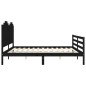 vidaXL Estructura de cama con cabecero madera maciza negro 200x200 cm vidaXL Estructura de cama con cabecero madera maciza negro 200x200 cm