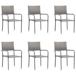 vidaXL Sillas de jardín 6 unidades ratán sintético gris antracita