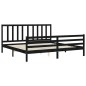 vidaXL Estructura de cama con cabecero madera maciza negro 200x200 cm