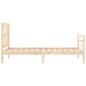 vidaXL Estructura de cama con cabecero madera maciza 90x200 cm