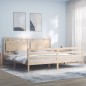 vidaXL Estructura de cama con cabecero madera maciza 200x200 cm vidaXL Estructura de cama con cabecero madera maciza 200x200 cm