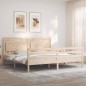 vidaXL Estructura de cama con cabecero madera maciza 200x200 cm vidaXL Estructura de cama con cabecero madera maciza 200x200 cm