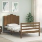 vidaXL Estructura cama y cabecero madera maciza marrón miel 100x200 cm vidaXL Estructura cama y cabecero madera maciza marrón miel 100x200 cm