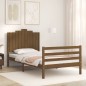 vidaXL Estructura cama y cabecero madera maciza marrón miel 100x200 cm vidaXL Estructura cama y cabecero madera maciza marrón miel 100x200 cm