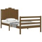 vidaXL Estructura cama y cabecero madera maciza marrón miel 100x200 cm vidaXL Estructura cama y cabecero madera maciza marrón miel 100x200 cm