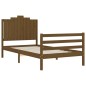 vidaXL Estructura cama y cabecero madera maciza marrón miel 100x200 cm vidaXL Estructura cama y cabecero madera maciza marrón miel 100x200 cm