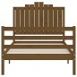 vidaXL Estructura cama y cabecero madera maciza marrón miel 100x200 cm vidaXL Estructura cama y cabecero madera maciza marrón miel 100x200 cm