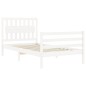 vidaXL Estructura de cama con cabecero madera maciza blanco 100x200 cm vidaXL Estructura de cama con cabecero madera maciza blanco 100x200 cm