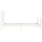 vidaXL Estructura de cama con cabecero madera maciza blanco 100x200 cm vidaXL Estructura de cama con cabecero madera maciza blanco 100x200 cm