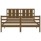 vidaXL Estructura de cama con cabecero madera marrón miel 160x200 cm vidaXL Estructura de cama con cabecero madera marrón miel 160x200 cm