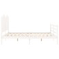 vidaXL Estructura cama de matrimonio con cabecero madera maciza blanco