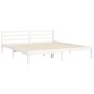vidaXL Estructura cama de matrimonio con cabecero madera maciza blanco