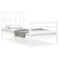 vidaXL Estructura de cama con cabecero madera maciza blanco vidaXL Estructura de cama con cabecero madera maciza blanco