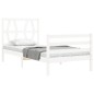 vidaXL Estructura de cama con cabecero madera maciza blanco vidaXL Estructura de cama con cabecero madera maciza blanco