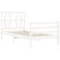 vidaXL Estructura de cama con cabecero madera maciza blanco vidaXL Estructura de cama con cabecero madera maciza blanco