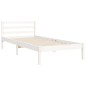vidaXL Estructura de cama con cabecero madera maciza blanco vidaXL Estructura de cama con cabecero madera maciza blanco