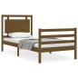 vidaXL Estructura cama y cabecero madera maciza marrón miel 100x200 cm vidaXL Estructura cama y cabecero madera maciza marrón miel 100x200 cm