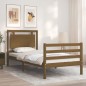 vidaXL Estructura cama y cabecero madera maciza marrón miel 100x200 cm vidaXL Estructura cama y cabecero madera maciza marrón miel 100x200 cm