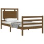 vidaXL Estructura cama y cabecero madera maciza marrón miel 100x200 cm vidaXL Estructura cama y cabecero madera maciza marrón miel 100x200 cm
