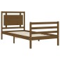 vidaXL Estructura cama y cabecero madera maciza marrón miel 100x200 cm vidaXL Estructura cama y cabecero madera maciza marrón miel 100x200 cm
