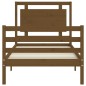 vidaXL Estructura cama y cabecero madera maciza marrón miel 100x200 cm vidaXL Estructura cama y cabecero madera maciza marrón miel 100x200 cm