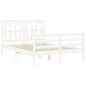vidaXL Estructura de cama con cabecero madera maciza blanco 140x200 cm vidaXL Estructura de cama con cabecero madera maciza blanco 140x200 cm