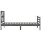 vidaXL Estructura de cama con cabecero madera maciza gris 90x200 cm vidaXL Estructura de cama con cabecero madera maciza gris 90x200 cm