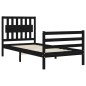 vidaXL Estructura de cama con cabecero madera maciza negro 90x200 cm vidaXL Estructura de cama con cabecero madera maciza negro 90x200 cm