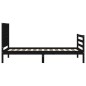 vidaXL Estructura de cama con cabecero madera maciza negro 90x200 cm vidaXL Estructura de cama con cabecero madera maciza negro 90x200 cm