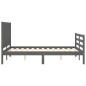 vidaXL Estructura cama de matrimonio con cabecero madera maciza gris vidaXL Estructura cama de matrimonio con cabecero madera maciza gris