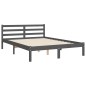 vidaXL Estructura cama de matrimonio con cabecero madera maciza gris vidaXL Estructura cama de matrimonio con cabecero madera maciza gris