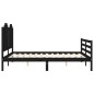 vidaXL Estructura de cama con cabecero madera maciza negro 160x200 cm vidaXL Estructura de cama con cabecero madera maciza negro 160x200 cm