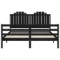 vidaXL Estructura de cama con cabecero madera maciza negro 160x200 cm vidaXL Estructura de cama con cabecero madera maciza negro 160x200 cm
