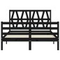 vidaXL Estructura de cama con cabecero madera maciza negro 120x200 cm
