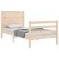 vidaXL Estructura de cama con cabecero madera maciza 100x200 cm vidaXL Estructura de cama con cabecero madera maciza 100x200 cm