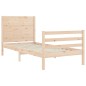 vidaXL Estructura de cama con cabecero madera maciza 100x200 cm vidaXL Estructura de cama con cabecero madera maciza 100x200 cm