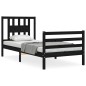 vidaXL Estructura de cama con cabecero madera maciza negro 90x200 cm vidaXL Estructura de cama con cabecero madera maciza negro 90x200 cm