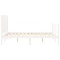 vidaXL Estructura cama de matrimonio con cabecero madera maciza blanco vidaXL Estructura cama de matrimonio con cabecero madera maciza blanco