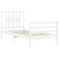 vidaXL Estructura de cama con cabecero madera maciza blanco 90x200 cm vidaXL Estructura de cama con cabecero madera maciza blanco 90x200 cm