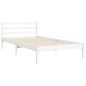 vidaXL Estructura de cama con cabecero madera maciza blanco 90x200 cm vidaXL Estructura de cama con cabecero madera maciza blanco 90x200 cm