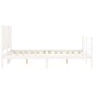 vidaXL Estructura cama de matrimonio con cabecero madera maciza blanco vidaXL Estructura cama de matrimonio con cabecero madera maciza blanco