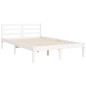 vidaXL Estructura cama de matrimonio con cabecero madera maciza blanco vidaXL Estructura cama de matrimonio con cabecero madera maciza blanco