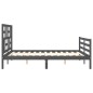 vidaXL Estructura de cama con cabecero madera maciza gris 160x200 cm vidaXL Estructura de cama con cabecero madera maciza gris 160x200 cm