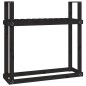 vidaXL Leñero de madera maciza de pino negro 110x35x108,5 cm vidaXL Leñero de madera maciza de pino negro 110x35x108,5 cm