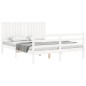 vidaXL Estructura de cama con cabecero madera maciza blanco 160x200 cm vidaXL Estructura de cama con cabecero madera maciza blanco 160x200 cm