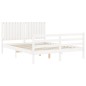 vidaXL Estructura de cama con cabecero madera maciza blanco 160x200 cm vidaXL Estructura de cama con cabecero madera maciza blanco 160x200 cm