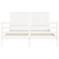 vidaXL Estructura de cama con cabecero madera maciza blanco 160x200 cm vidaXL Estructura de cama con cabecero madera maciza blanco 160x200 cm