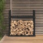 vidaXL Leñero de madera maciza de pino negro 110x35x108,5 cm vidaXL Leñero de madera maciza de pino negro 110x35x108,5 cm